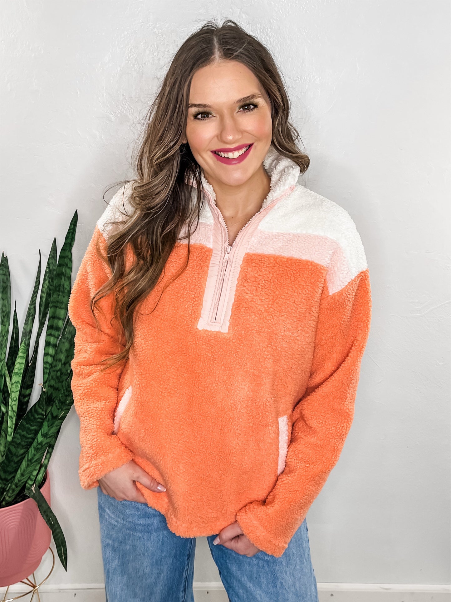 Sherbert Quarter Zip Sherpa
