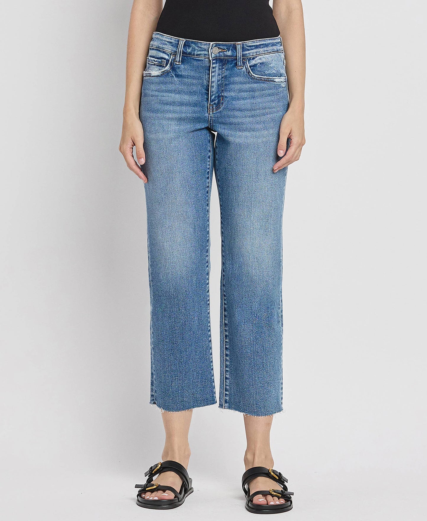 Vervet Mid Rise Crop Straight Jean