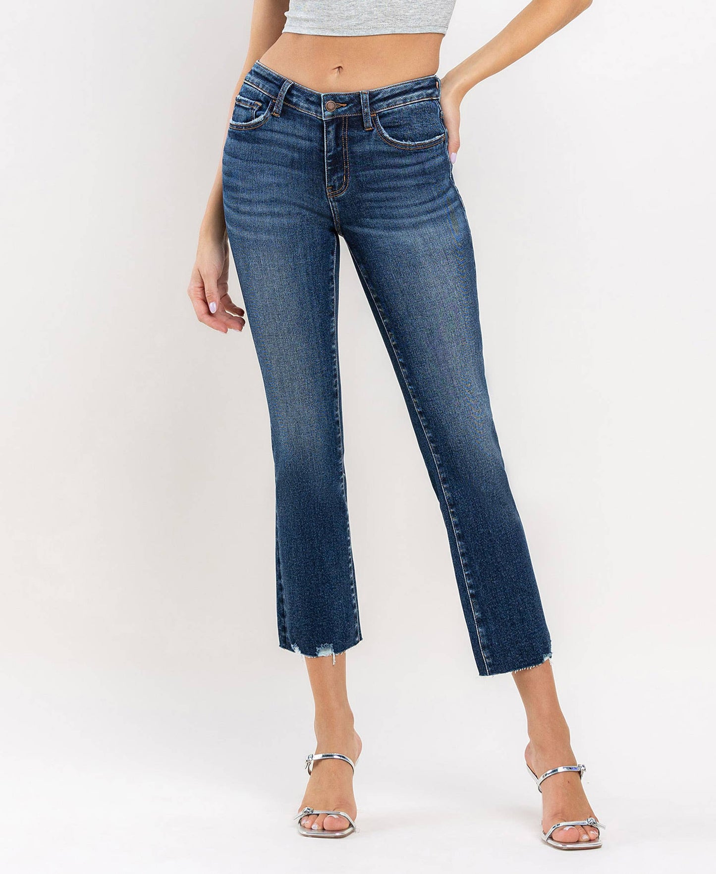 Lovervet Mid Rise Crop Mini Bootcut Jean