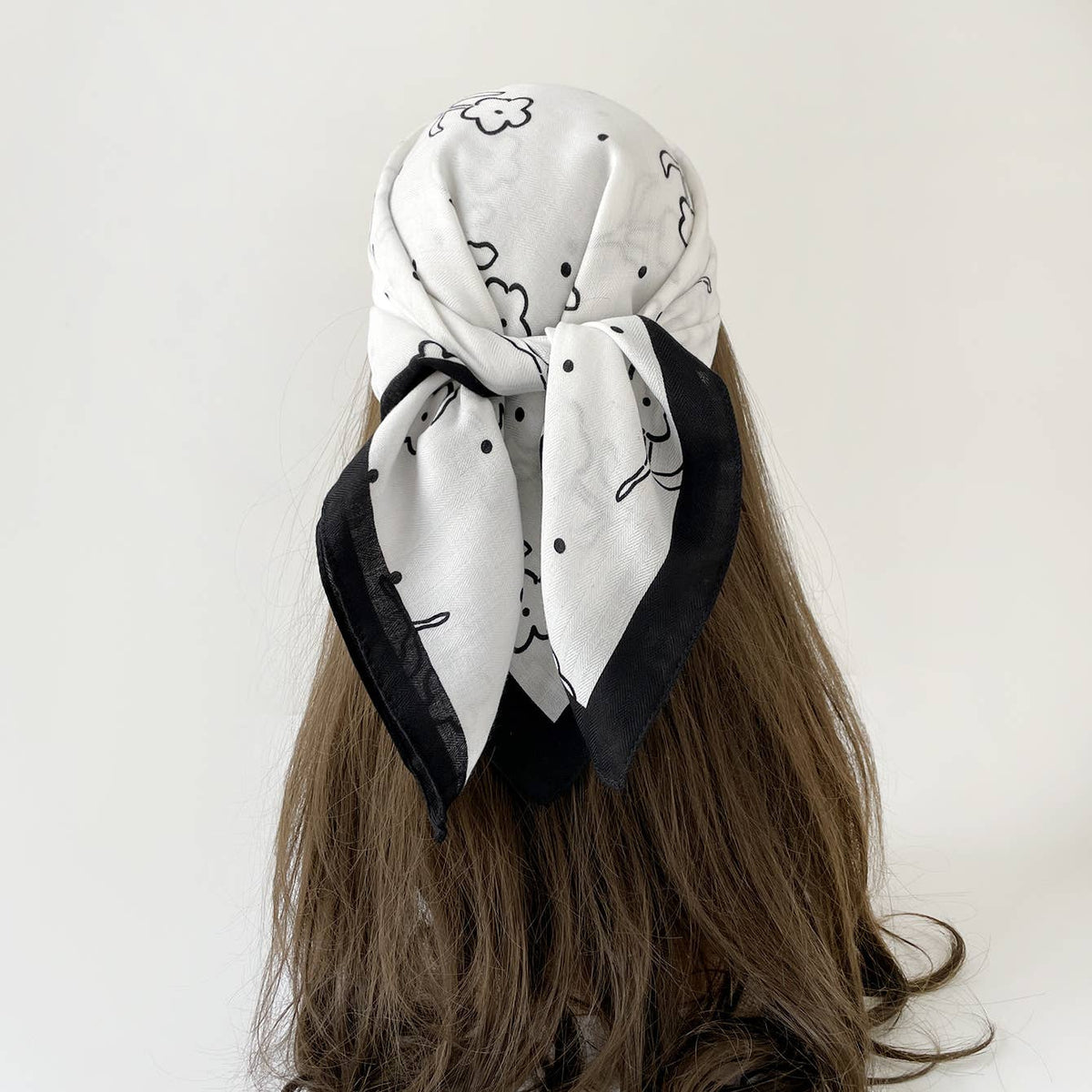 Vintage Floral Print Bandana Head Scarf
