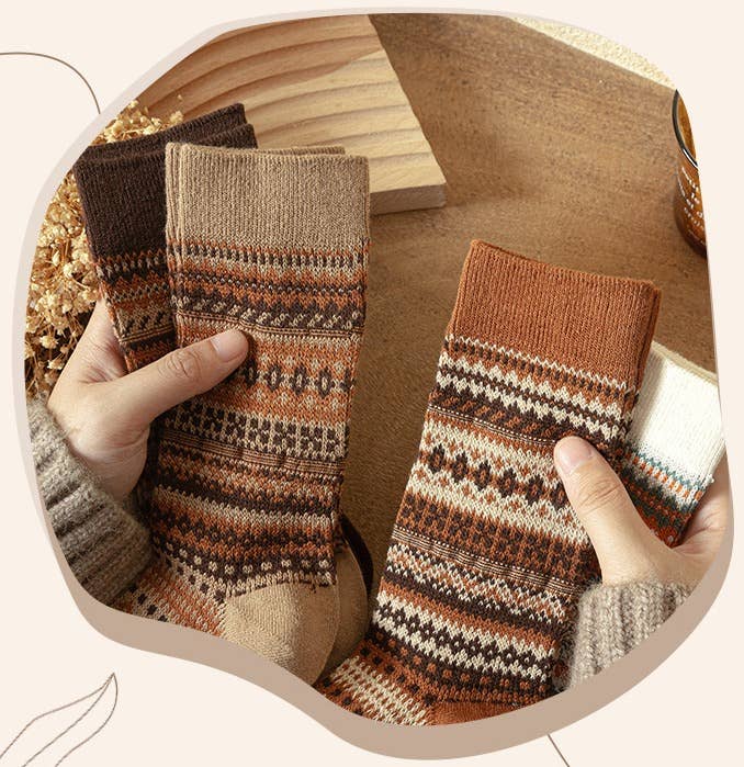 Vintage Bohemia Totem Knit Socks