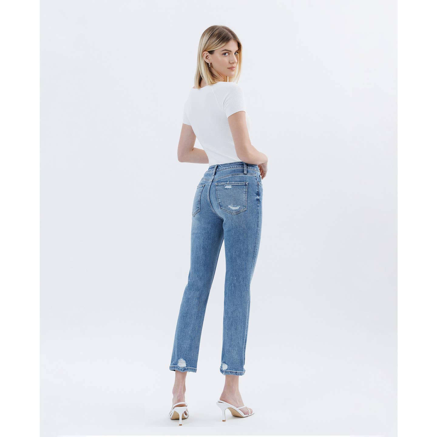 Flying Monkey High Rise Crop Slim Straight