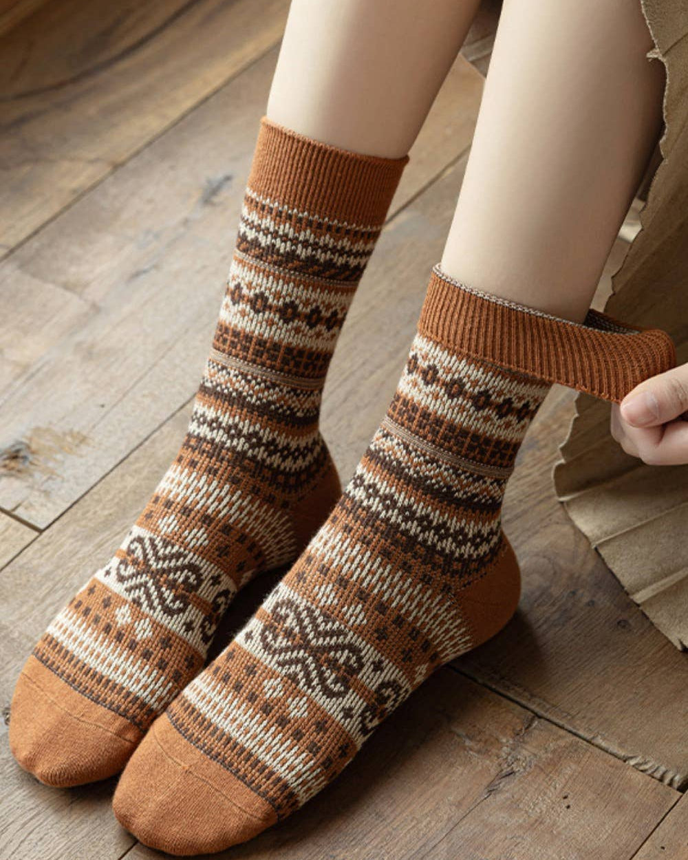 Vintage Bohemia Totem Knit Socks