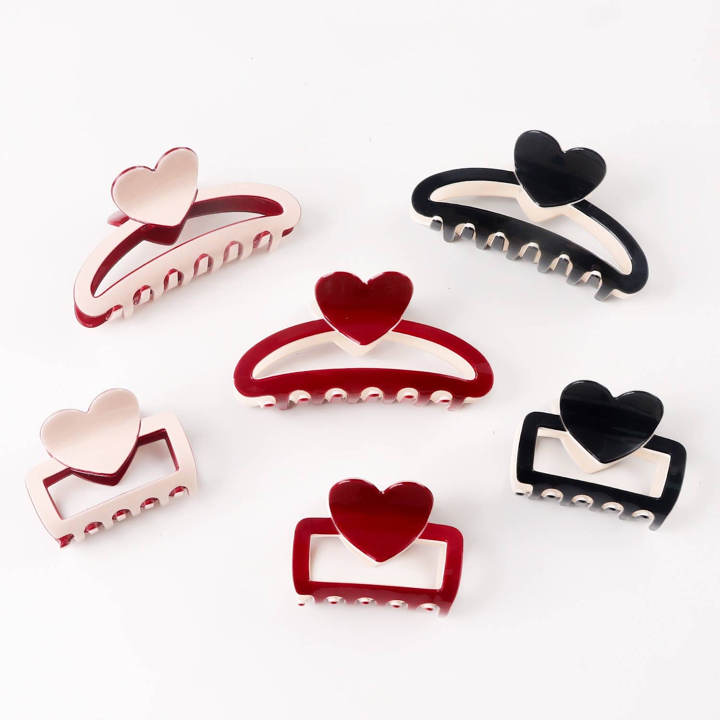 Valentine's Color-Block Heart Hair Clip