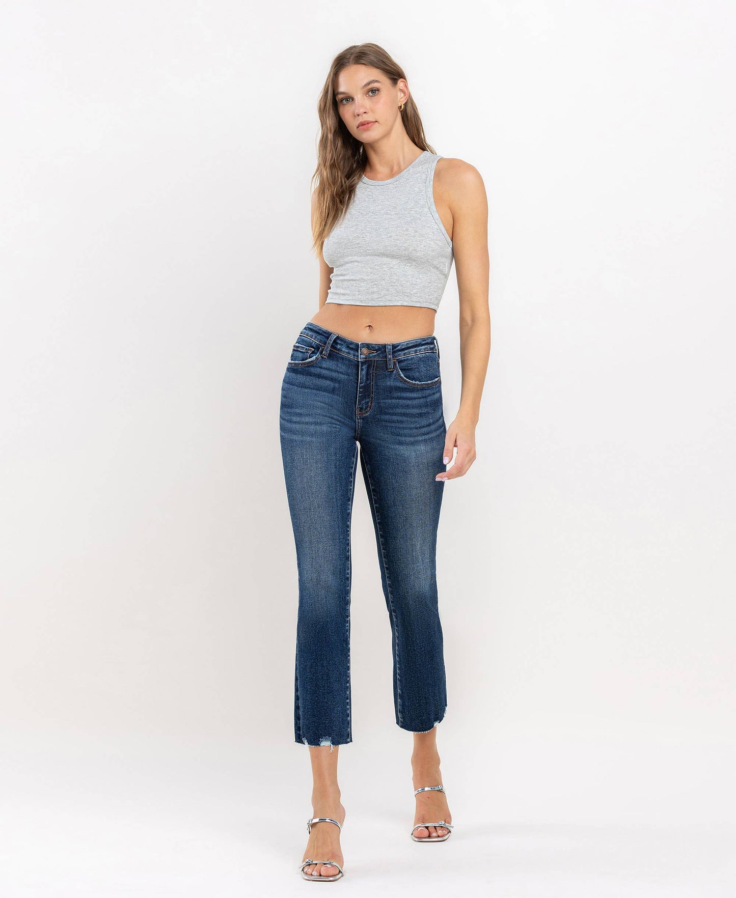 Lovervet Mid Rise Crop Mini Bootcut Jean
