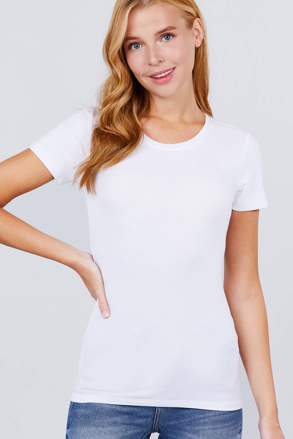 Fitted Short Sleeve Basic T-Shirt