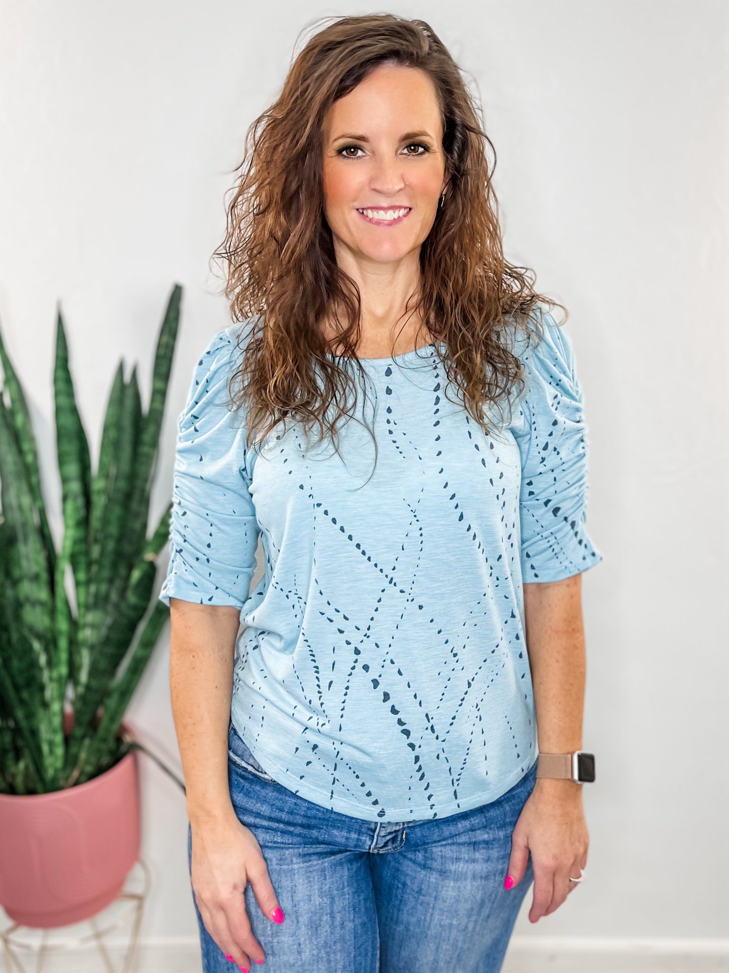 Island Sky Dot Printed Top
