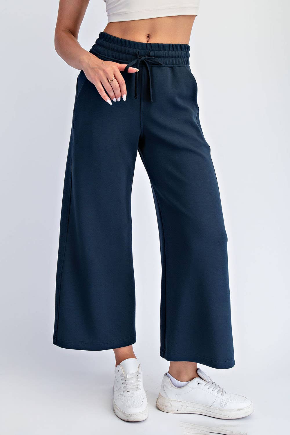 Scuba Cropped Wide Leg Pant