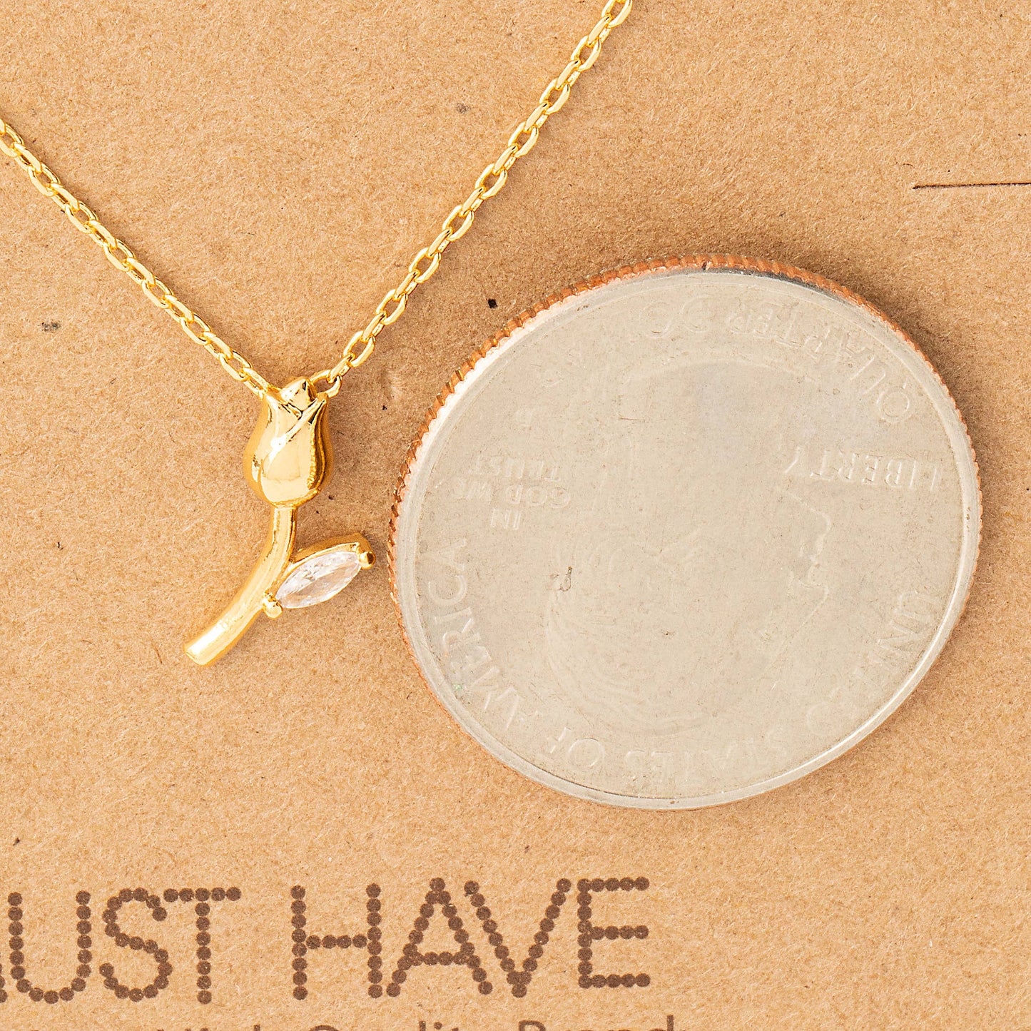 Dainty Tulip Flower Pendant Necklace