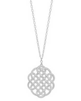 Silver Chain & Filigree Pendant Necklace "Dice"