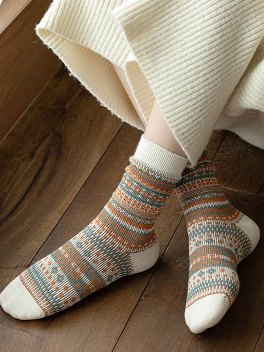 Vintage Bohemia Totem Knit Socks