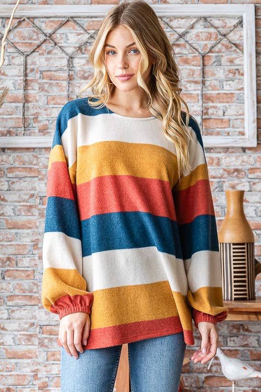 Autumn Multi Colored Stripe Pullover