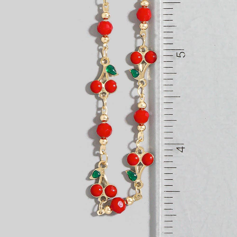 Multi Cherry Fruit Chain Necklace