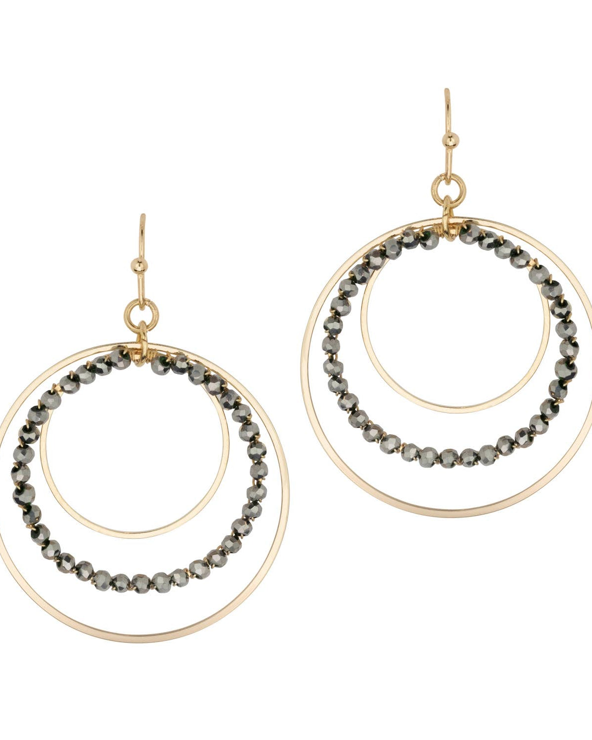 Pear Gold Hematite Earrings