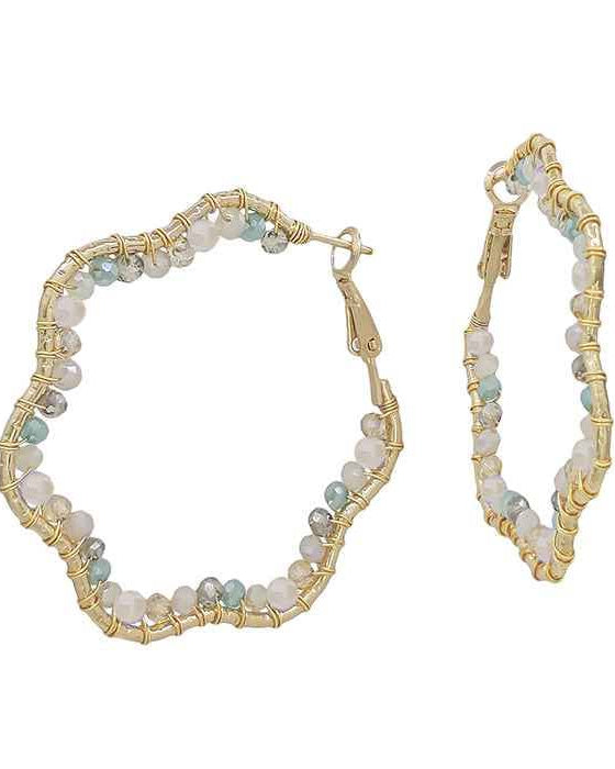 Rose Light Multi Bead Earrings