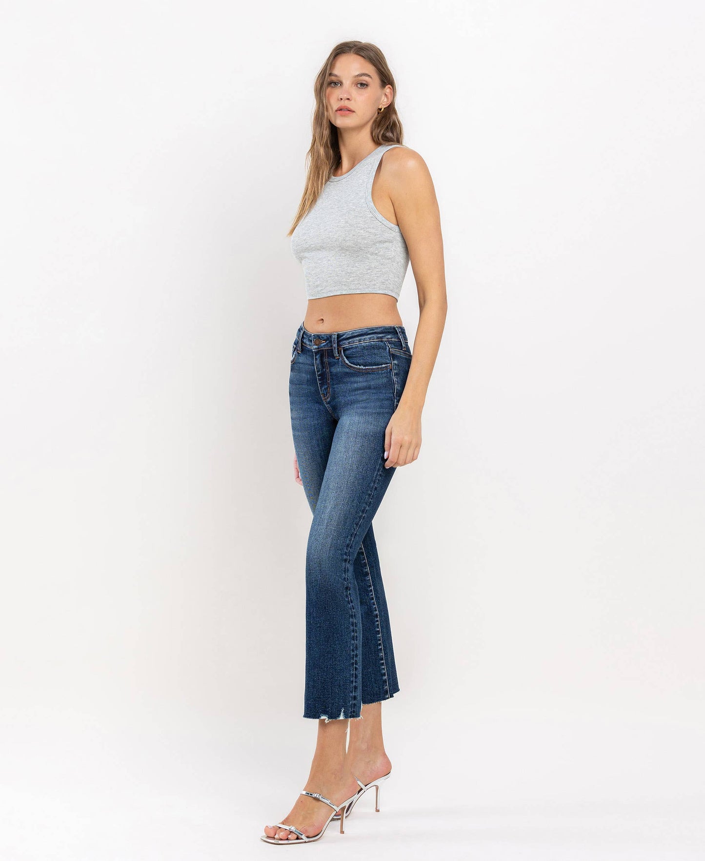 Lovervet Mid Rise Crop Mini Bootcut Jean