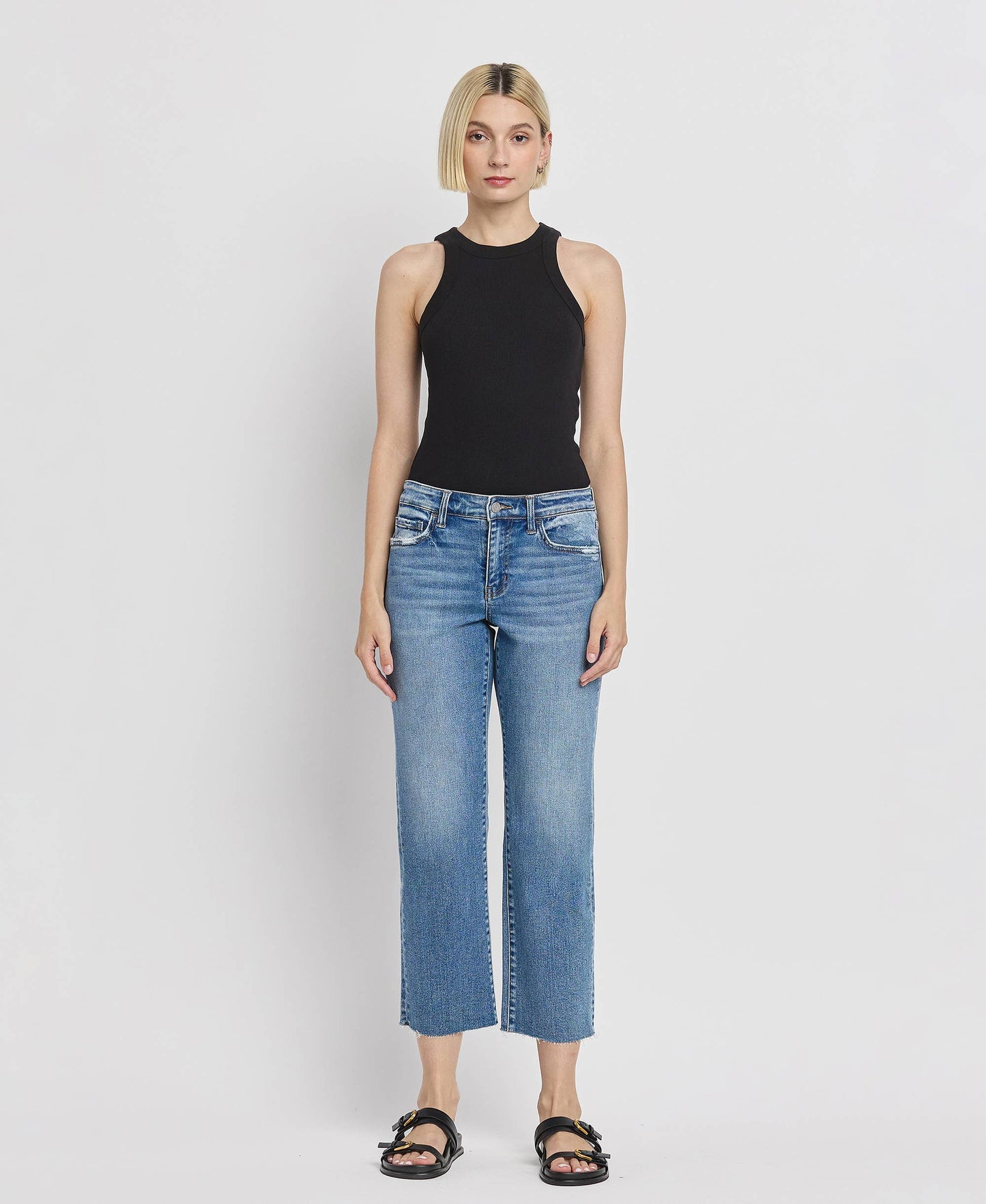 Vervet Mid Rise Crop Straight Jean