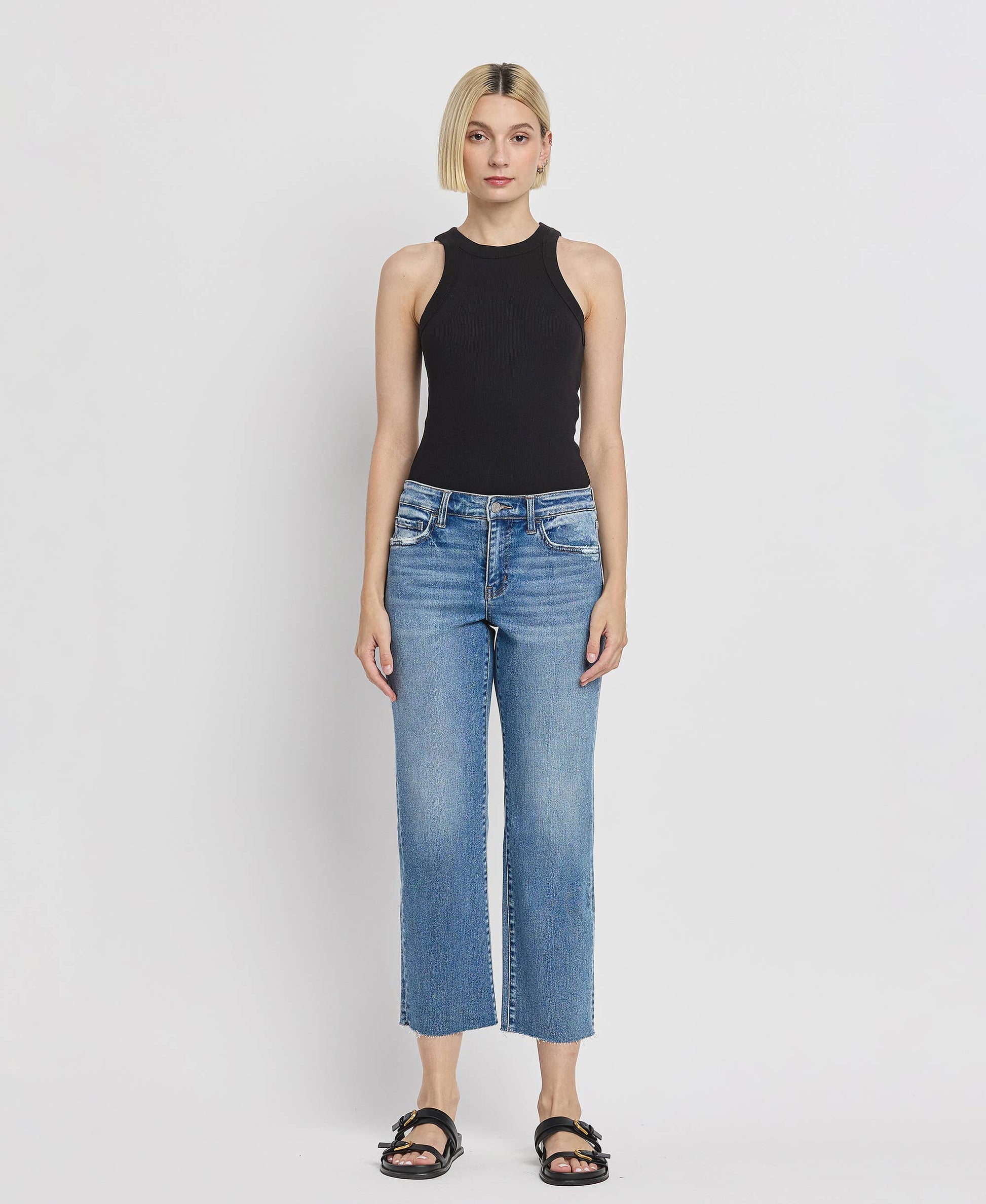 Vervet Mid Rise Crop Straight Jean