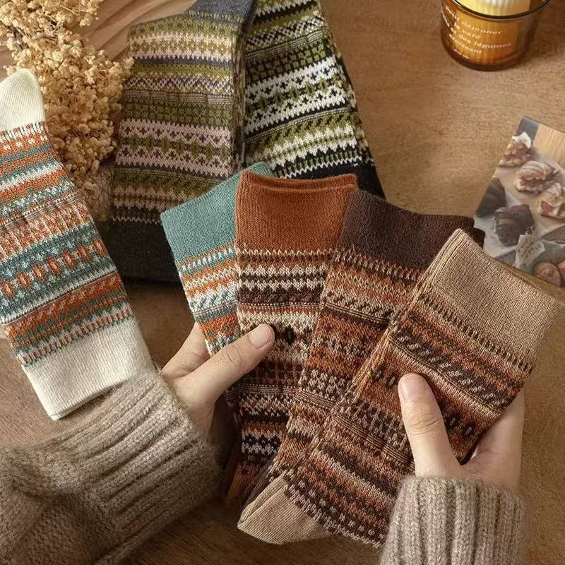 Vintage Bohemia Totem Knit Socks
