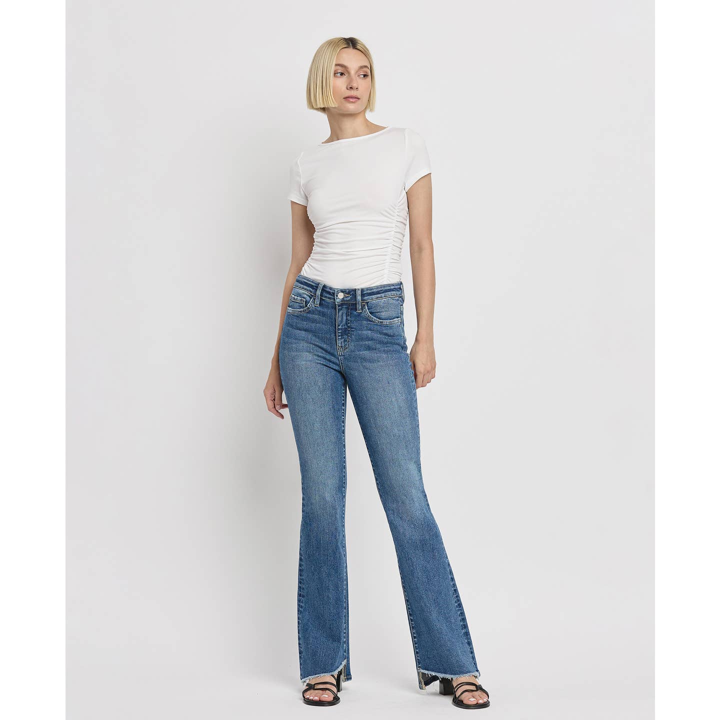 Vervet High Rise Slant Hem Flare