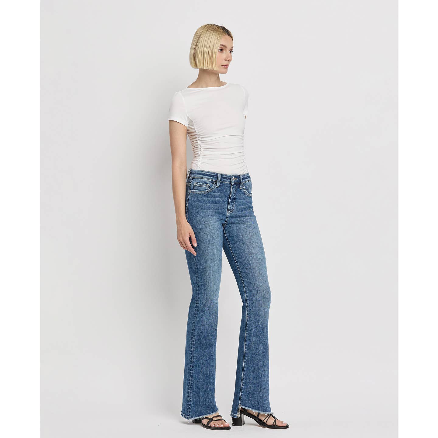 Vervet High Rise Slant Hem Flare