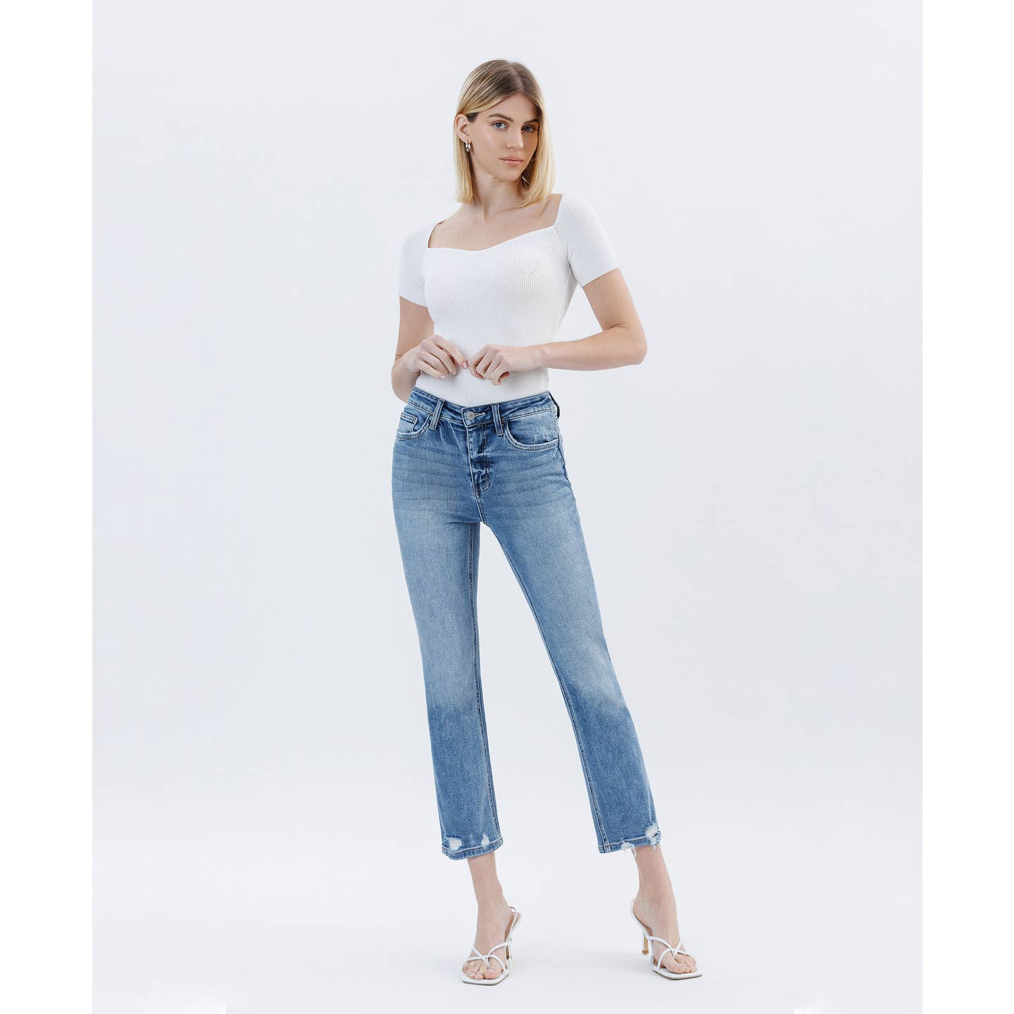 Flying Monkey High Rise Crop Slim Straight