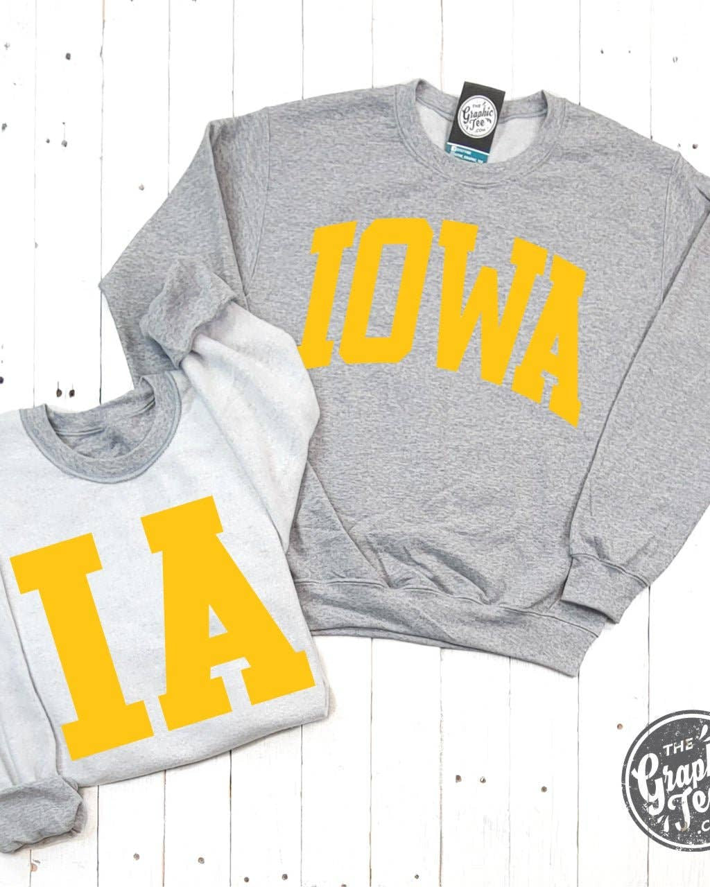 Iowa Reversible Sport Grey Crewneck Sweatshirt
