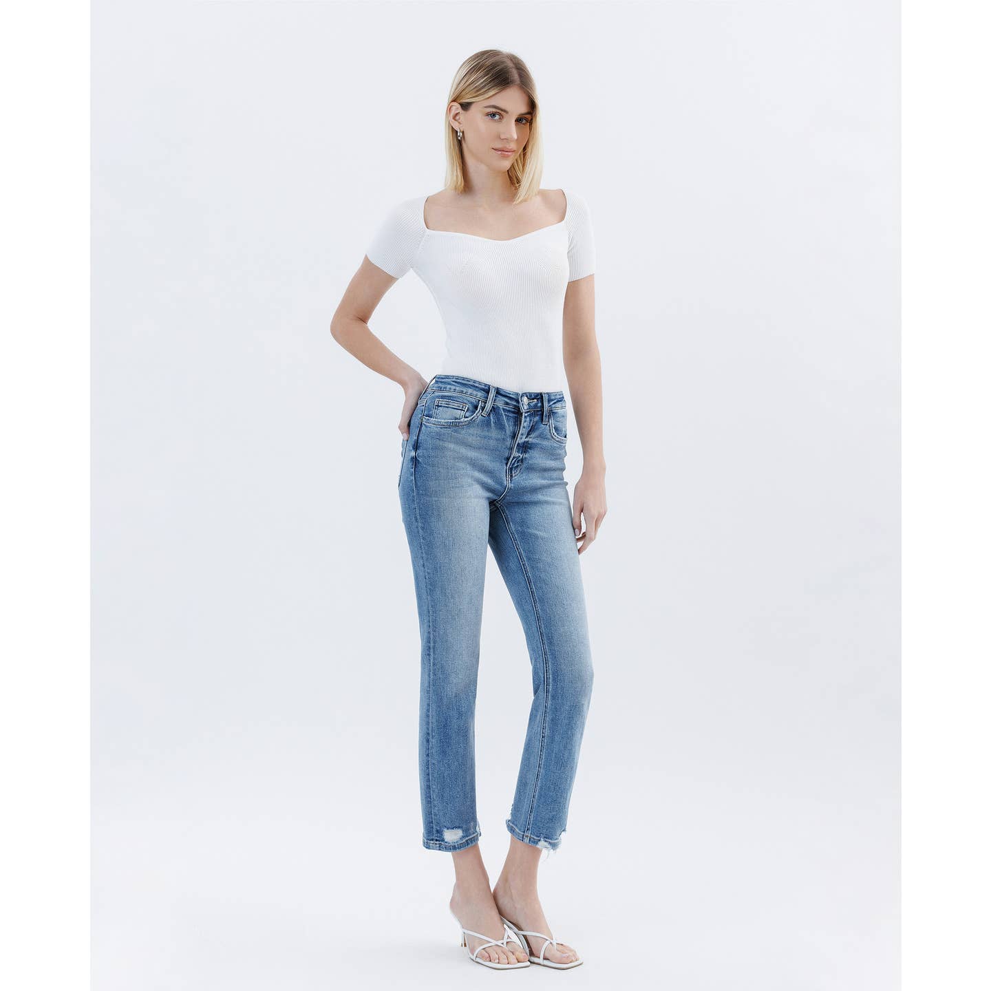 Flying Monkey High Rise Crop Slim Straight