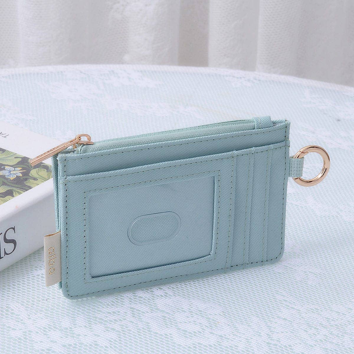 "Alyssa" Canvas Cardholder/Wallet With Keyring