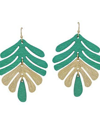 Ulta Green Leaf Earrings