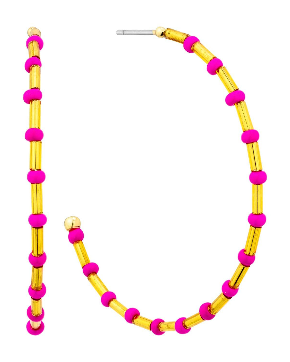 Hot Pink Hoop Earrings