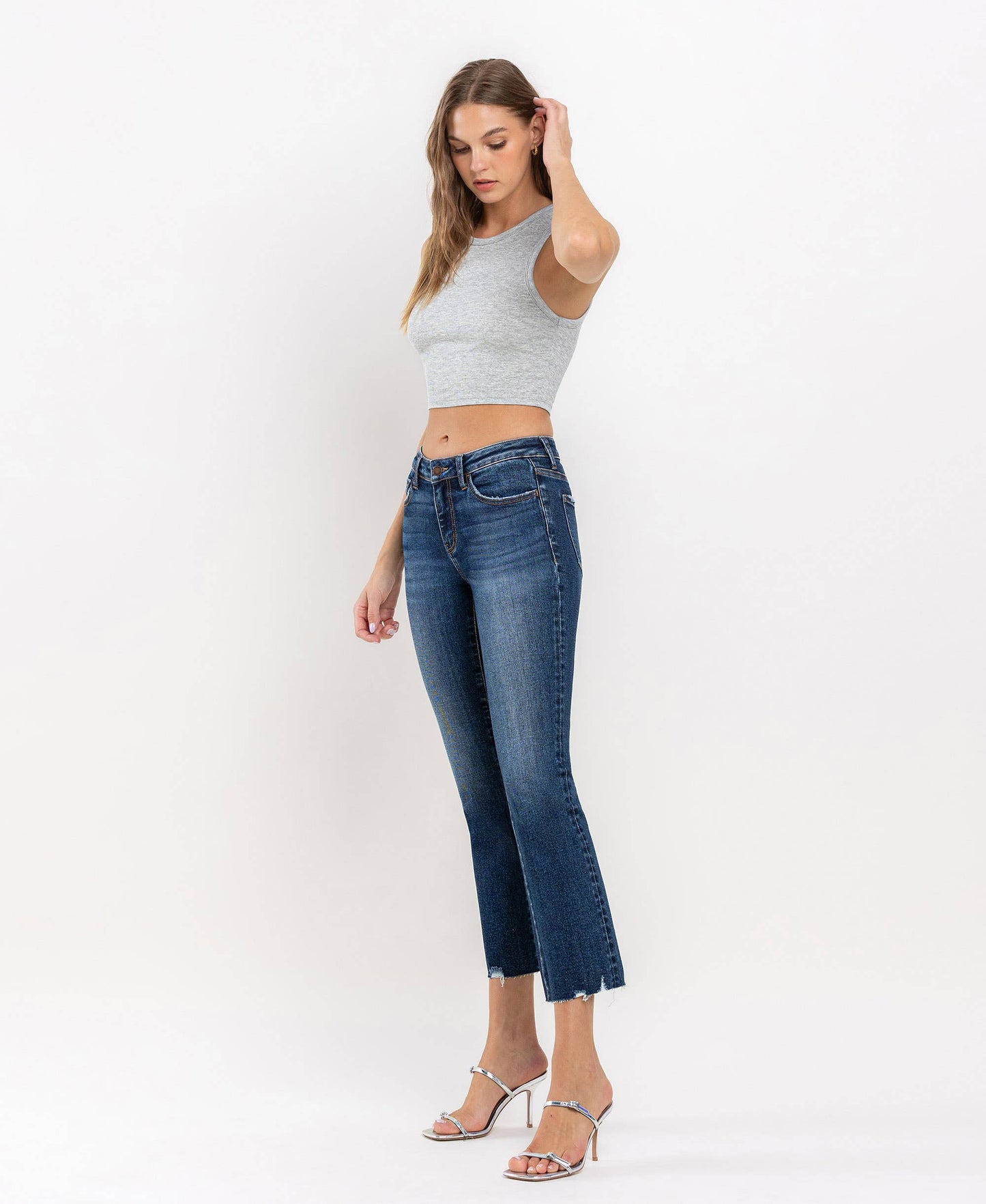 Lovervet Mid Rise Crop Mini Bootcut Jean
