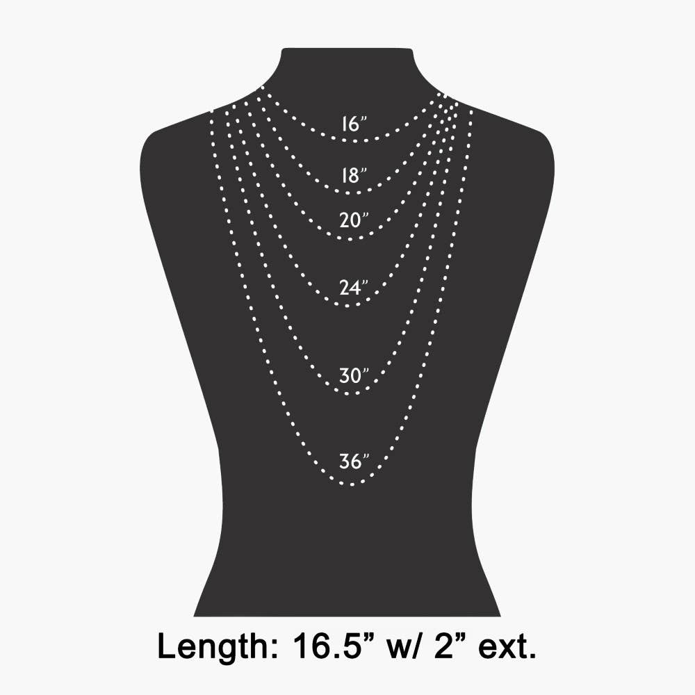 Square Stone Pendant Toggle Chain Necklace