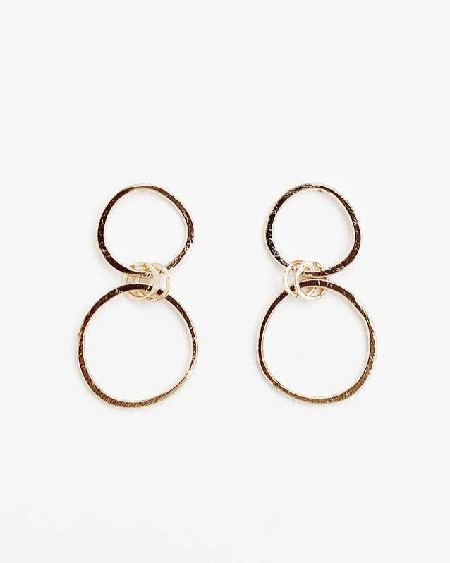 Textured Gold Oval Drop Earring