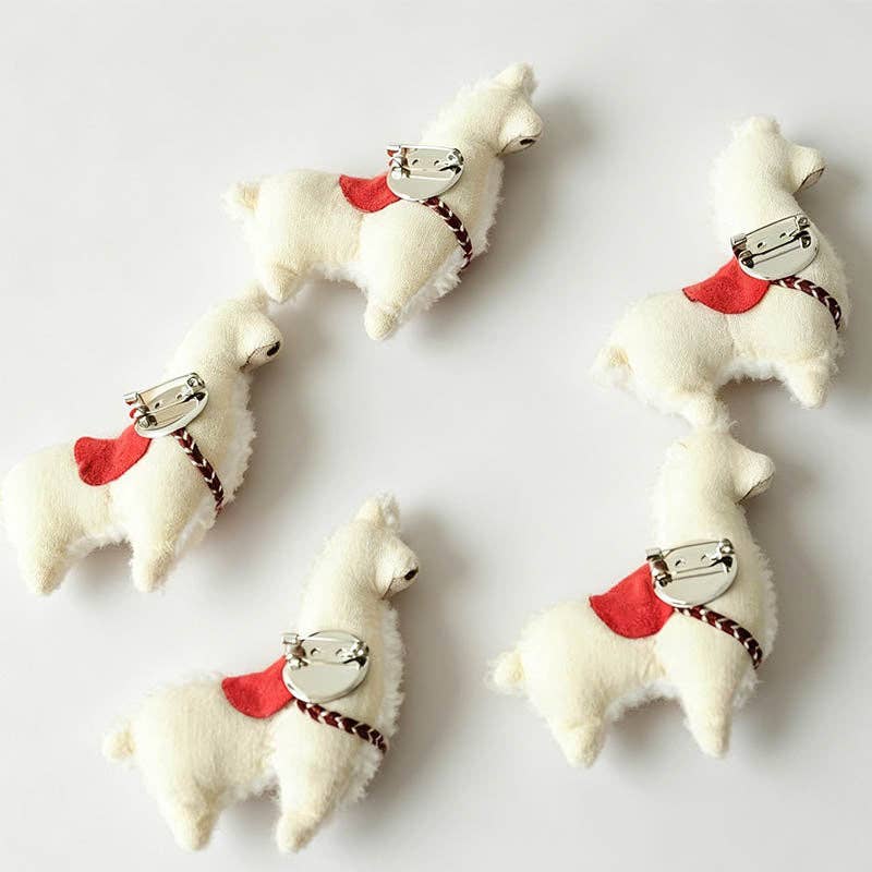 Embroidered Alpaca Fabric Brooch