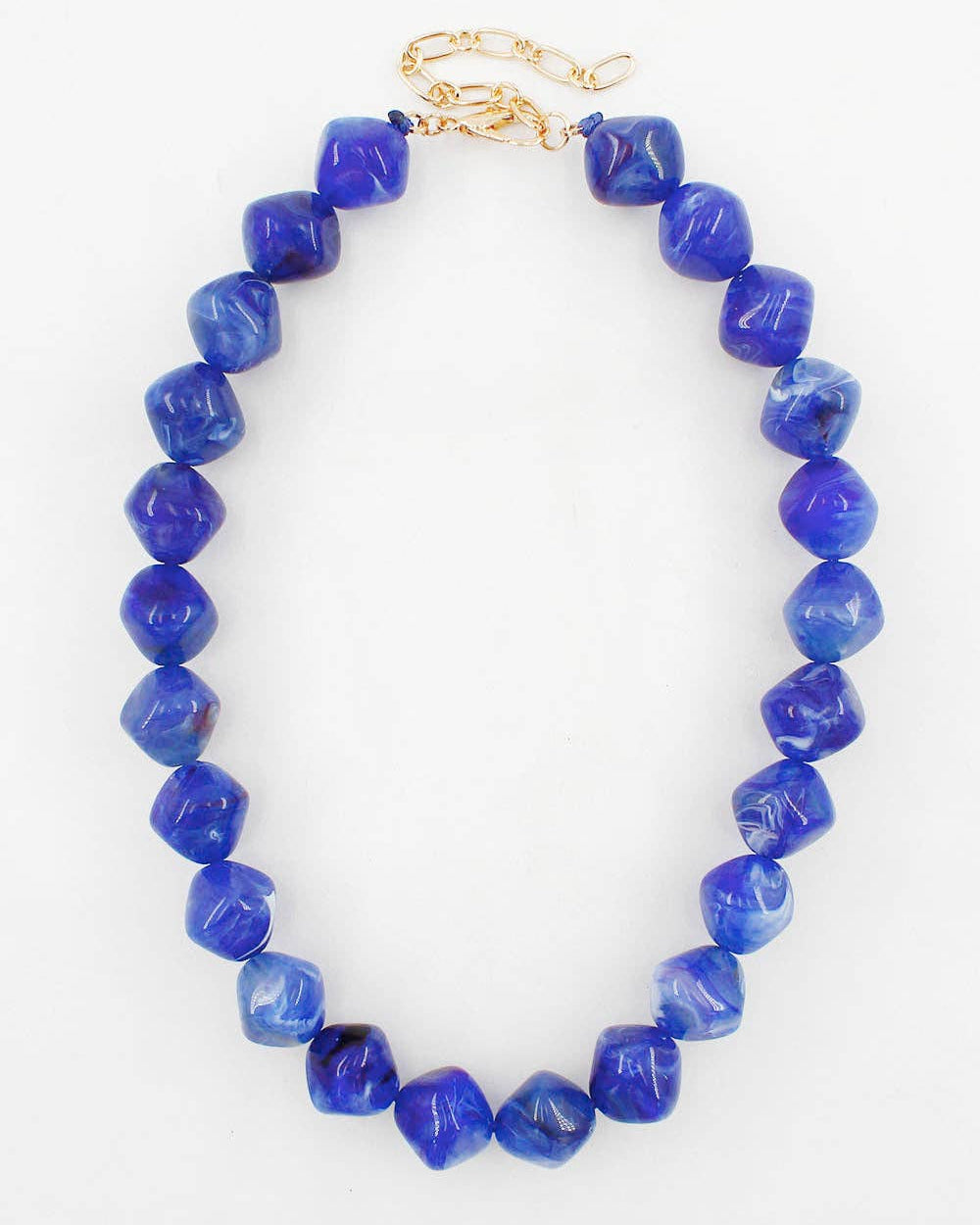 Blue Acrylic Stone Chunky Beaded Necklace
