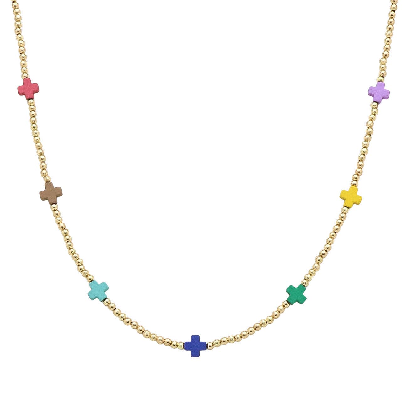 Multi Color Cross Necklace