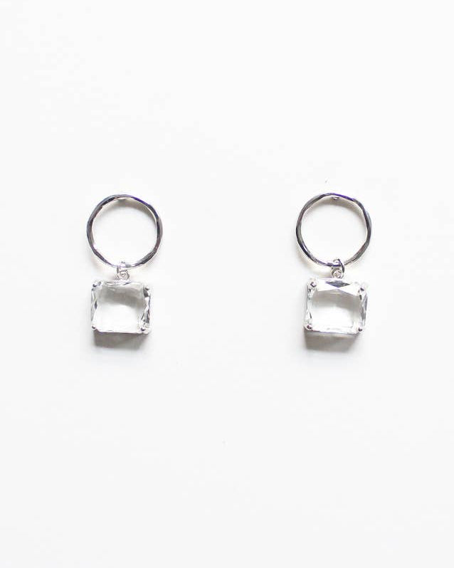 Silver Post Crystal Dangle Earring "Phoebe"