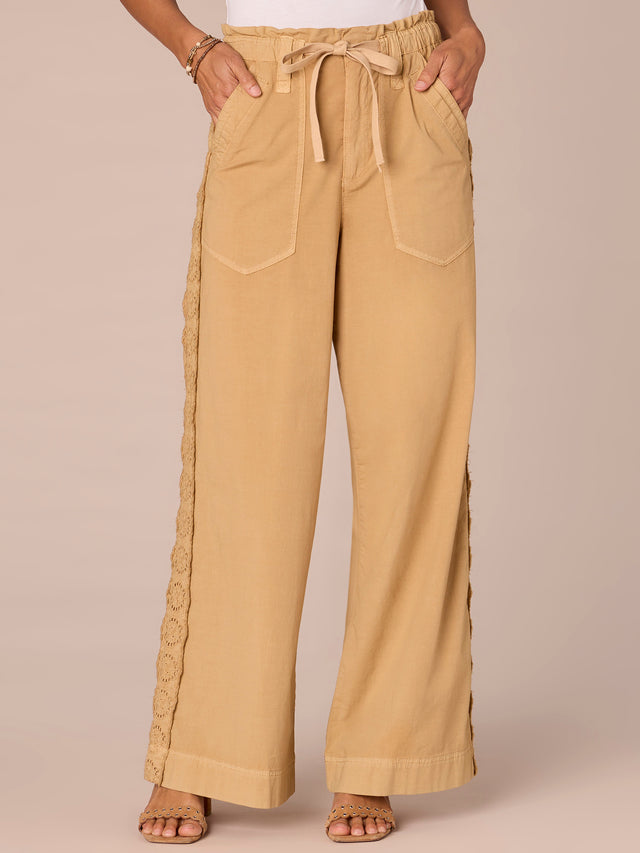 Carmel Side Crochet Paperbag Pants