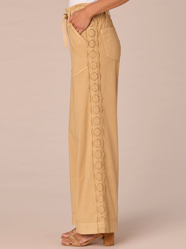 Carmel Side Crochet Paperbag Pants