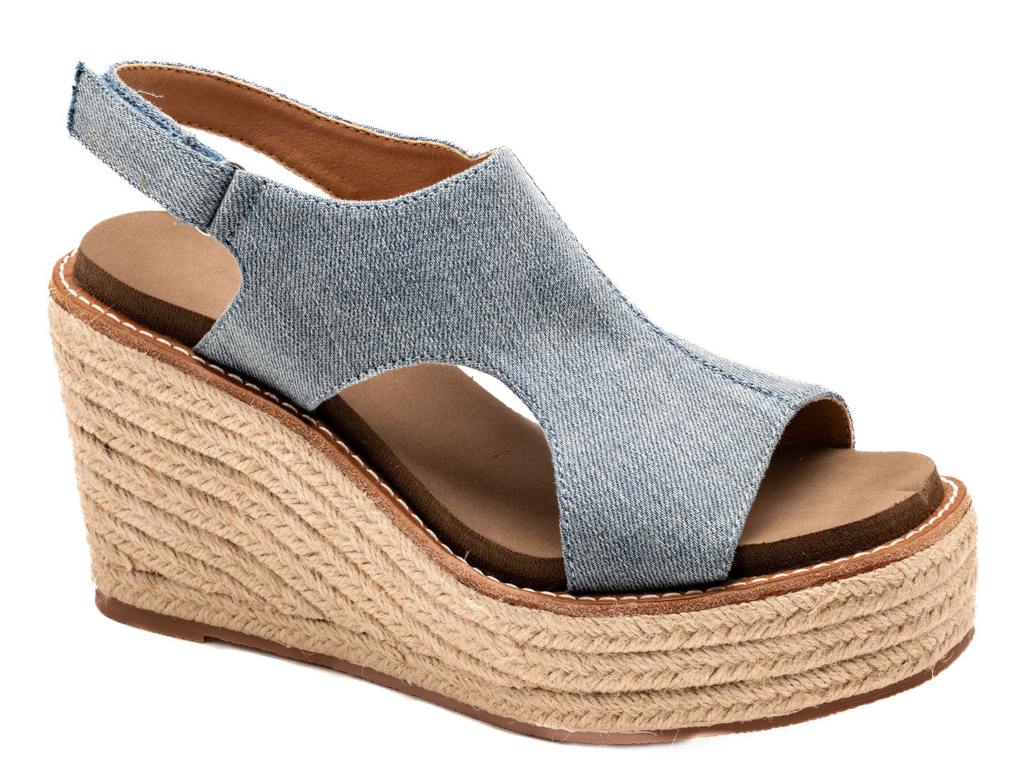 Denim Espadrille Wedge