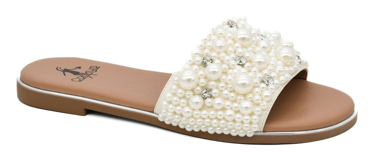 Pearl Embellished Slides