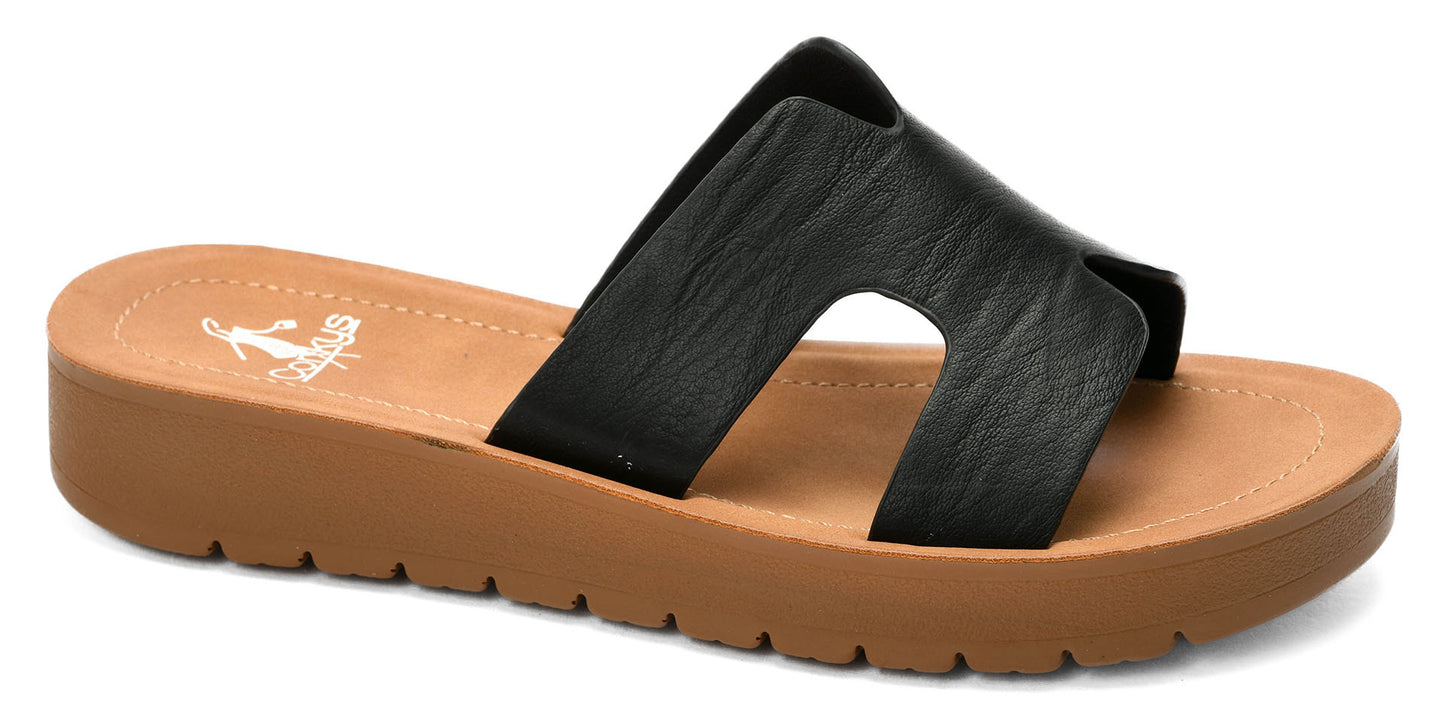 Black Cut Out Platform Slide