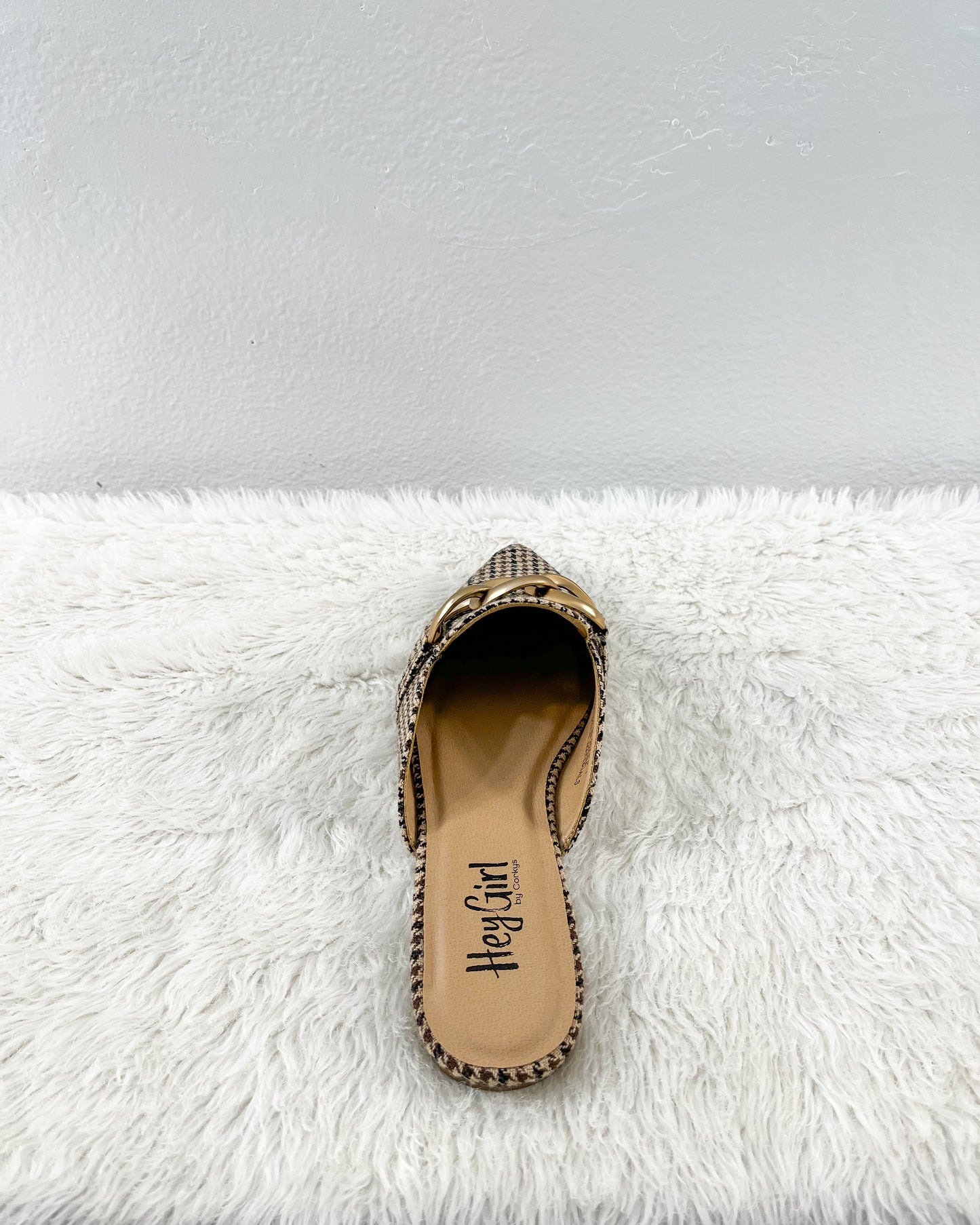 Black & Tan Houndstooth Slip on Shoes