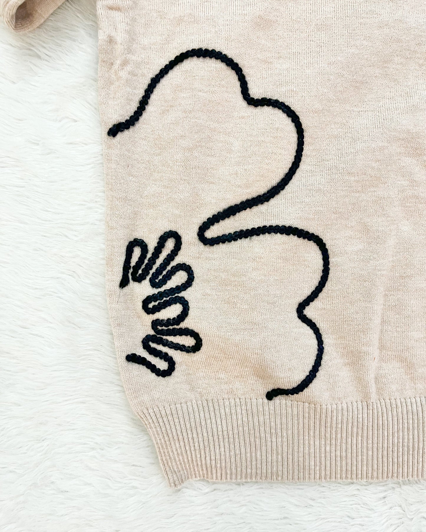 3D Floral Detail Knit Sweater