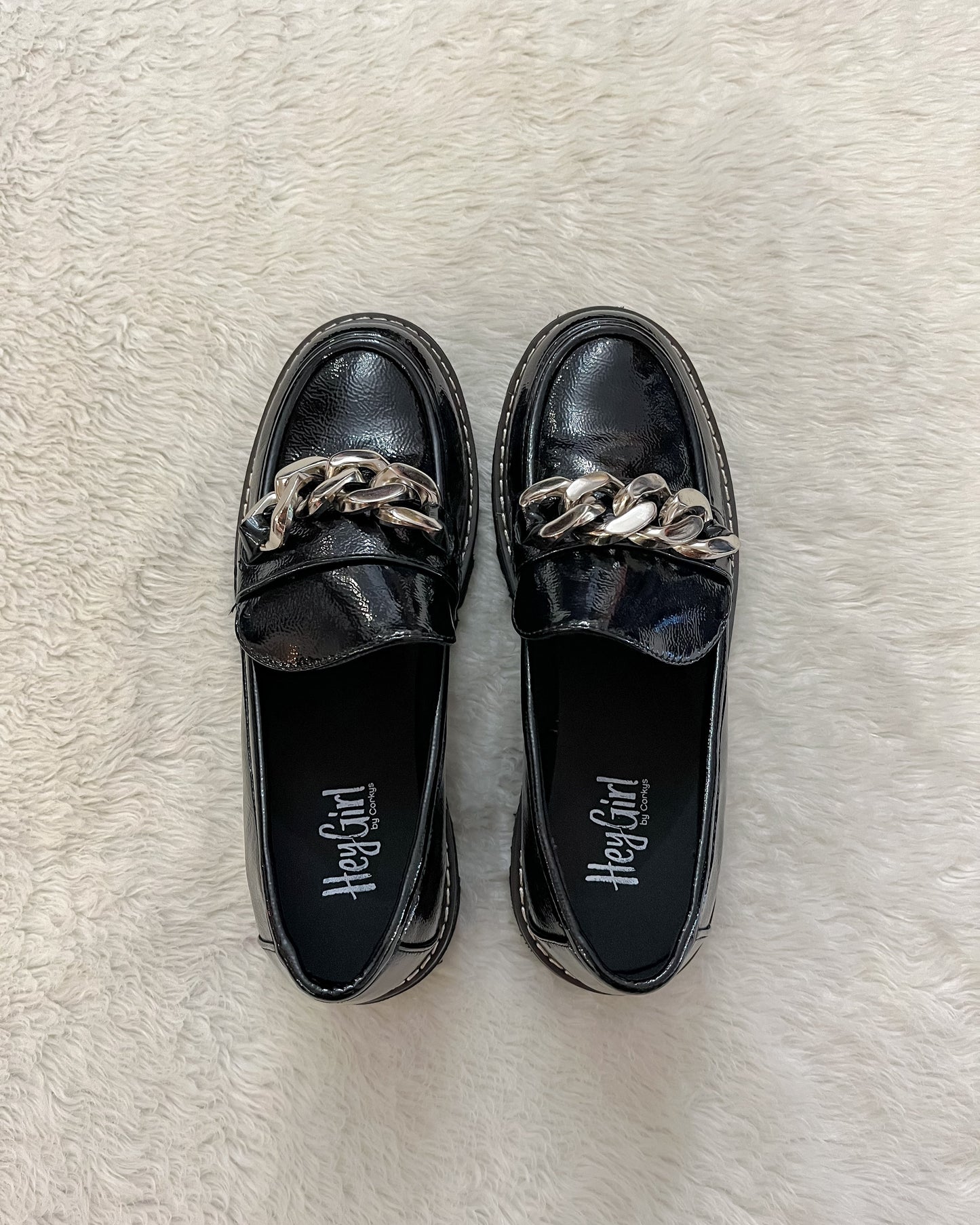 Black Patent Platform Loafers