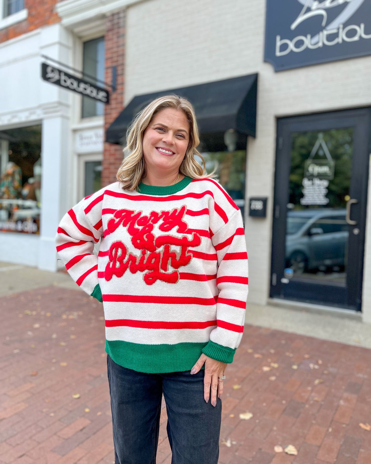 Merry & Bright Striped Sweater