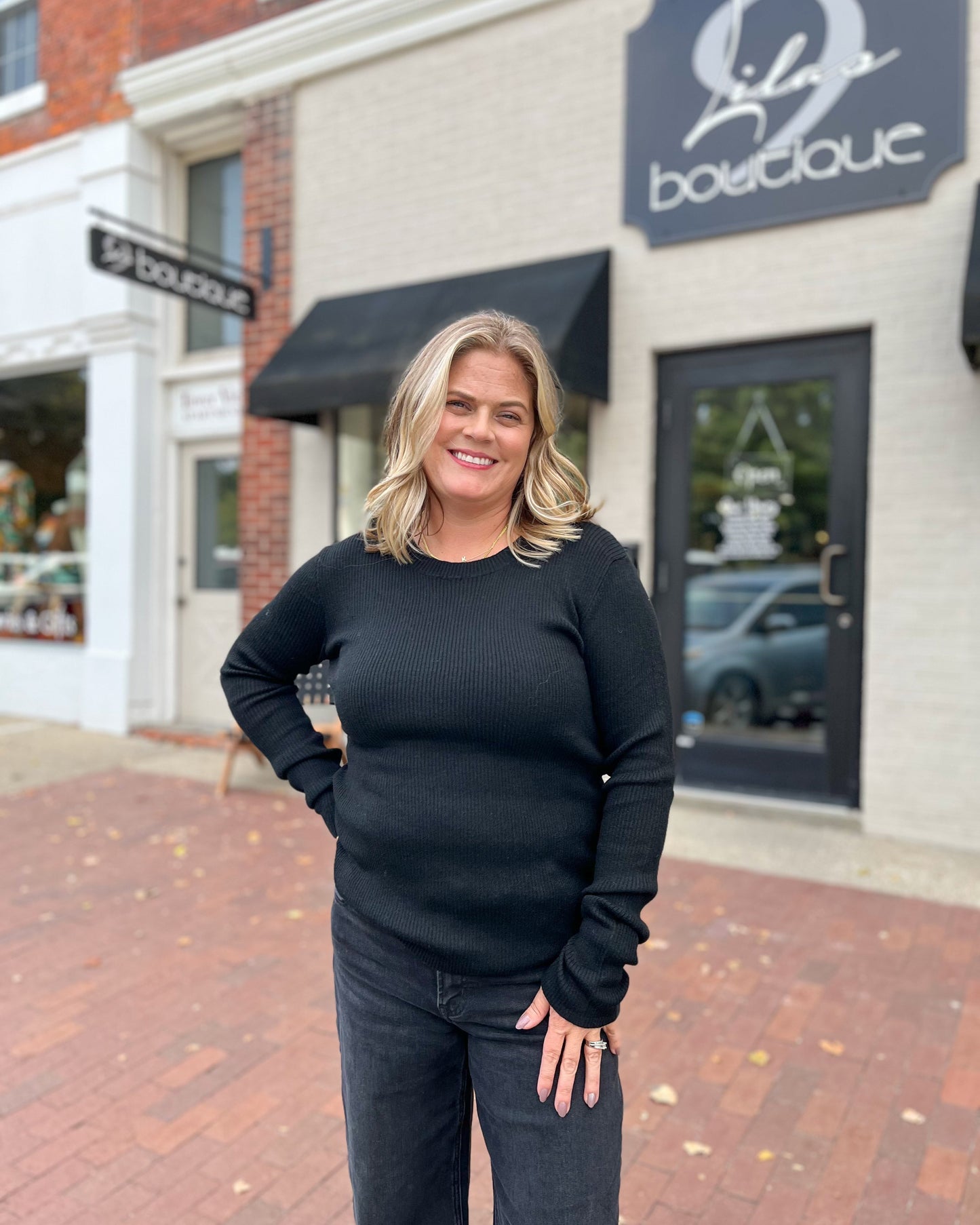 Ribbed Round Neck Sweater