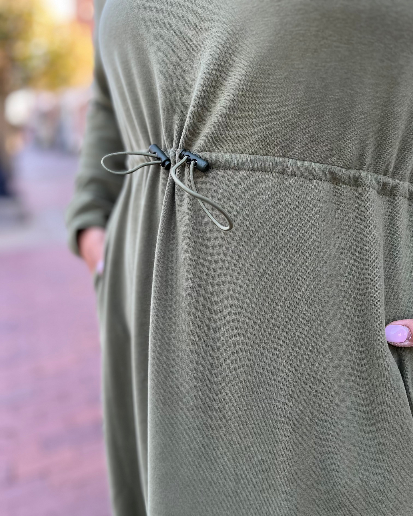Olive Green Long Sleeve Tiered Maxi Dress