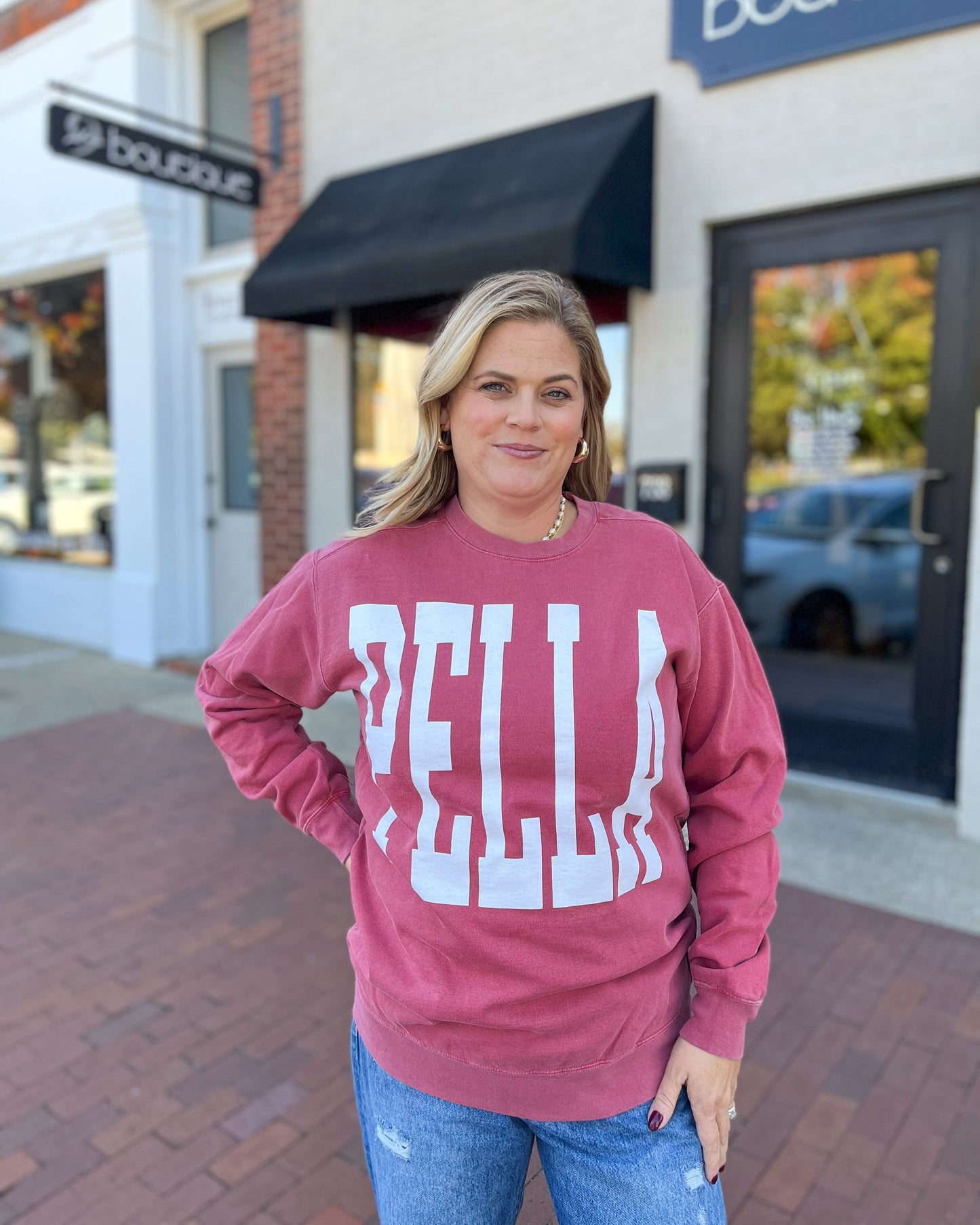 PELLA Tall Script Crewneck Sweatshirt